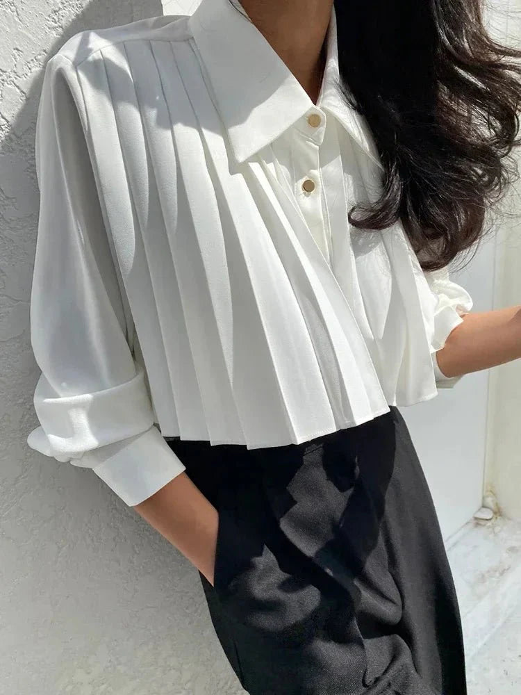 Pleated Vintage Blouse - Diva Melody