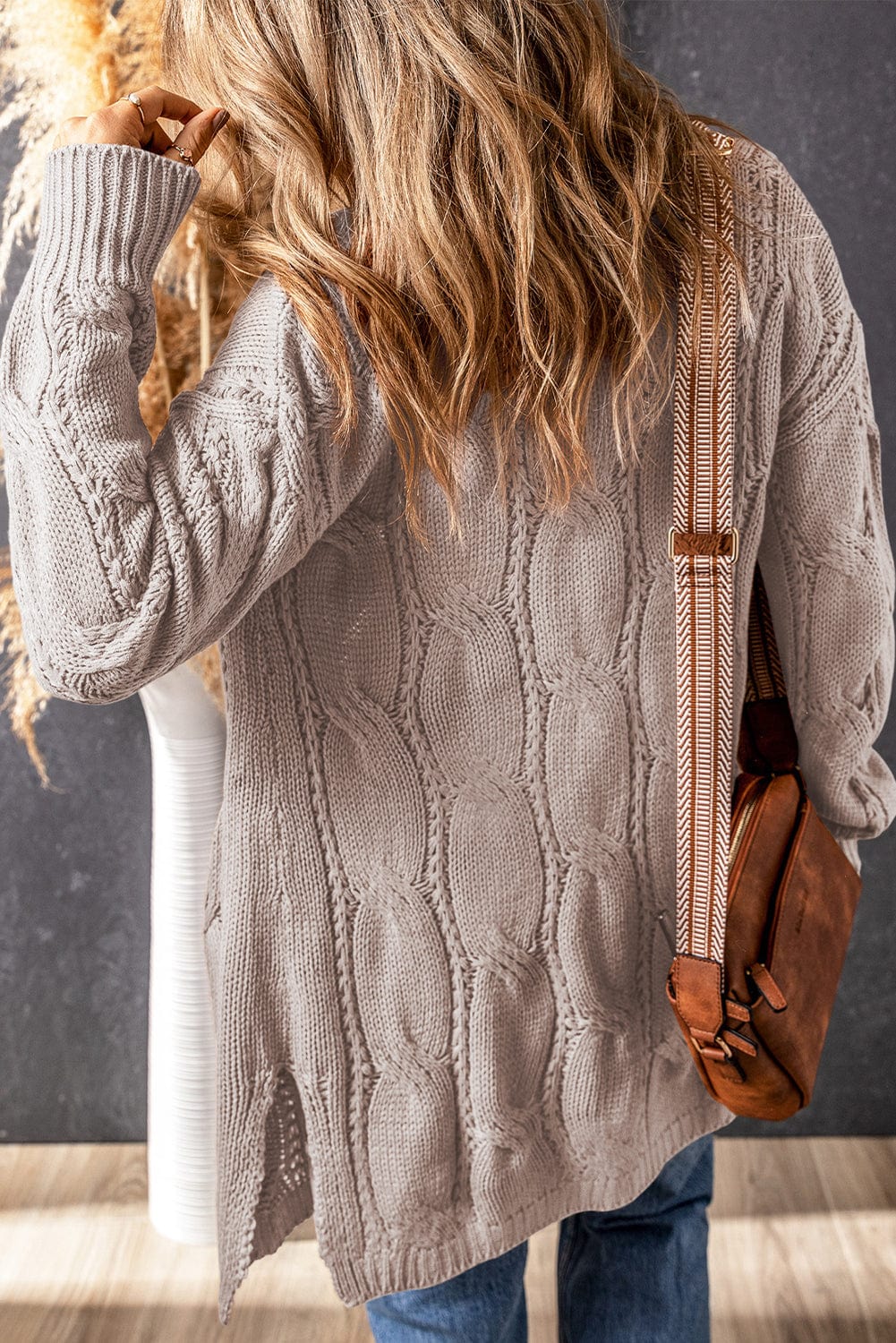 Pocket Twist Long Sweater Cardigan