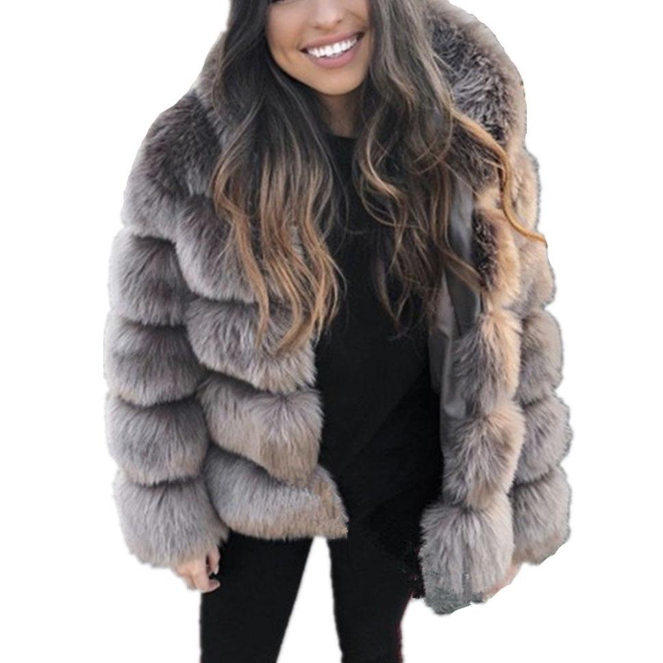 Faux Fur Coat With Hood