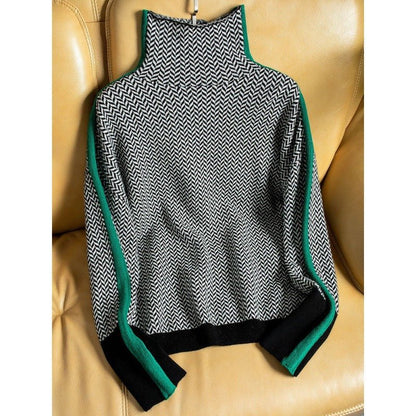 Lyra® | Elegant gemusterter Turtle-Neck Pullover