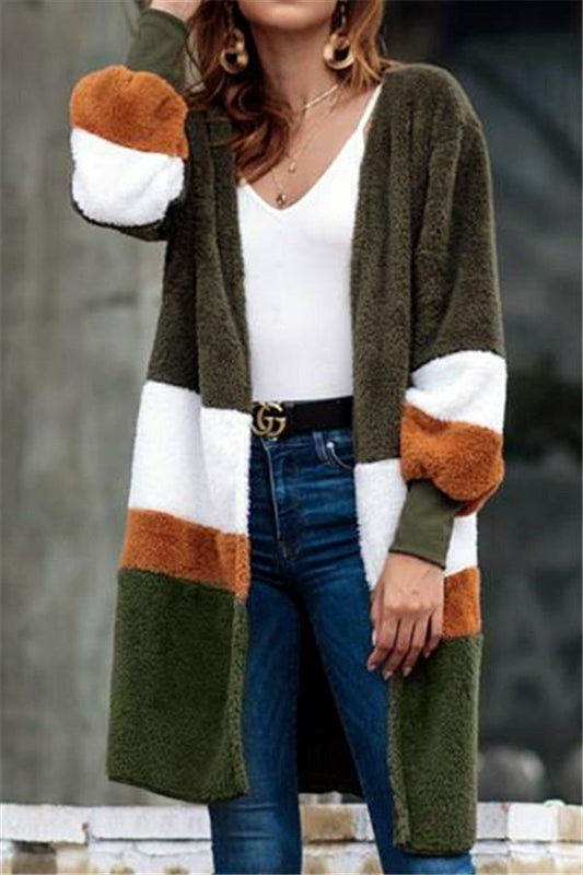 Soft Heart Long Fleece Cardigan - Green Coat Pavacat S Green 