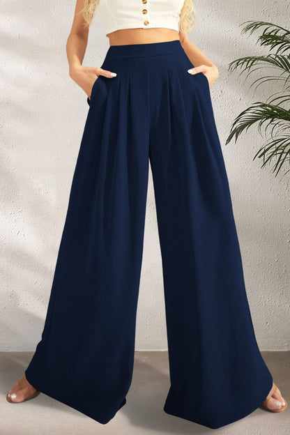 The802Gypsy Bottoms/Pants & Culotte GYPSY-High Waist Wide Leg Trouser Pants