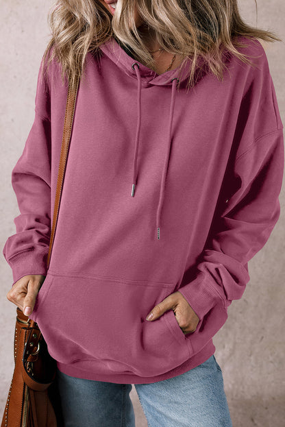 Valerian Fleece Lined Kangaroo Pocket Drawstring Chunky Hoodie - Sweatshirts & Hoodies - Sunny Angela