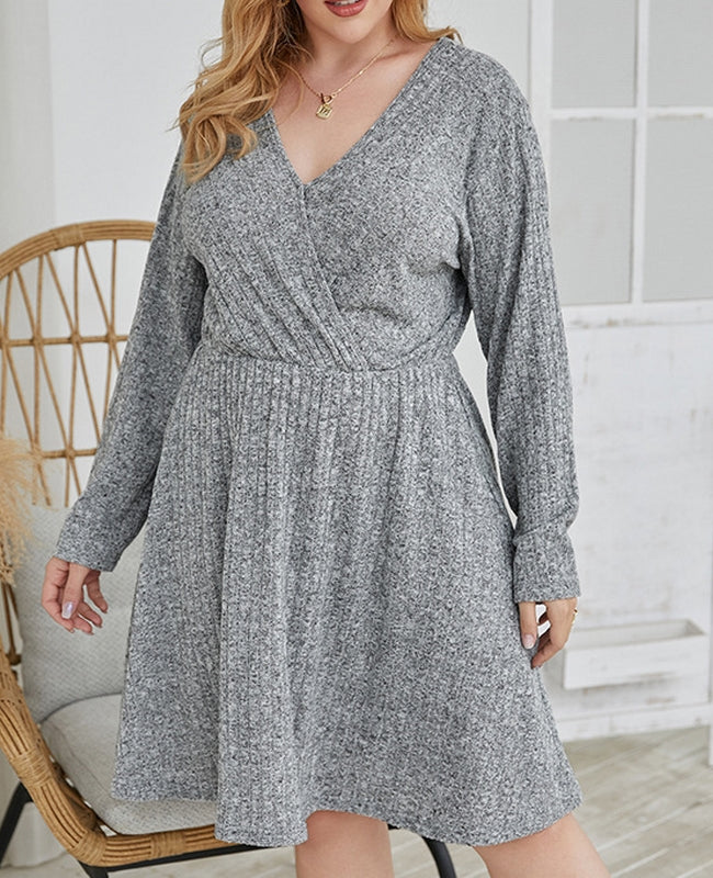 vestido talla grande gris