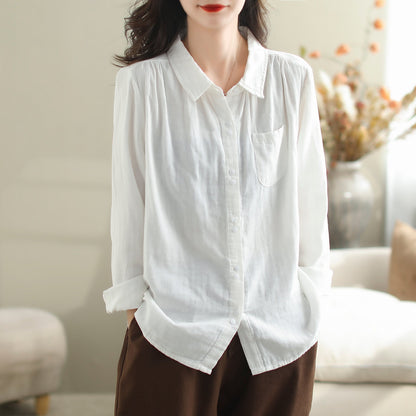 Women Autumn Minimalist Loose Casual Blouse