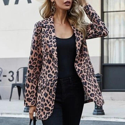 Women Elegant Print Design Long Sleeves Coat freeshipping - Tyche Ace