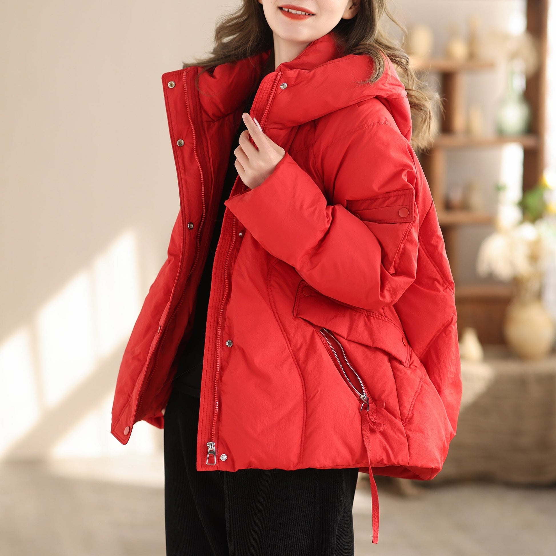 Women Winter Stylish Casual Hooded Down Coat