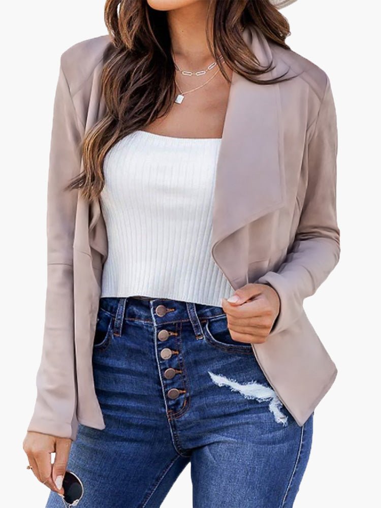 Women's Blazers Solid Lapel Cropped Casual Blazer - Blazers - Instastyled | Online Fashion Free Shipping Clothing, Dresses, Tops, Shoes - 26/09/2022 - BLA2209261270 - Blazers