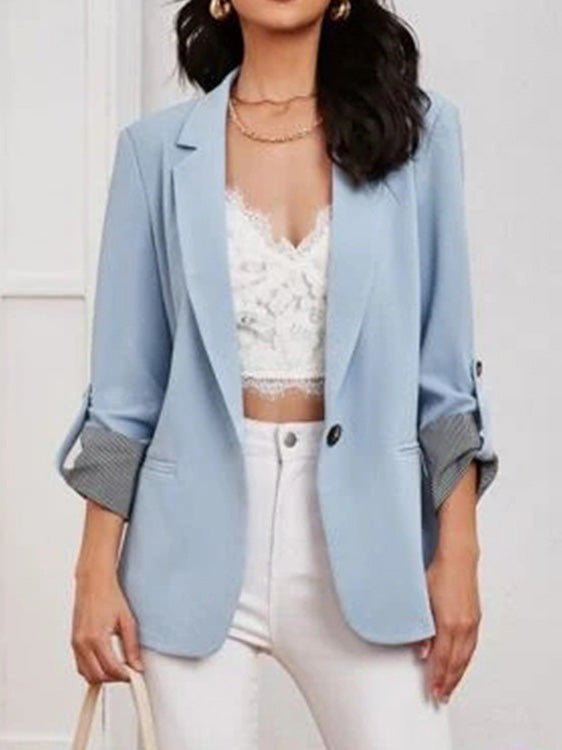 Women's Blazers Solid Lapel Slim Fit Long Sleeve Blazers - Blazers - Instastyled | Online Fashion Free Shipping Clothing, Dresses, Tops, Shoes - 08/08/2022 - BLA2208081202 - Blazers