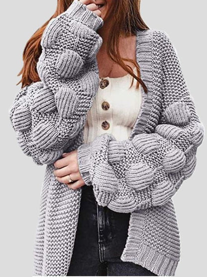 Women's Cardigans Loose Solid Cute Ball Sweater Cardigan - LuckyFash™