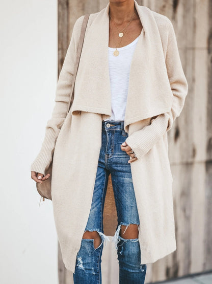 Women's Coats Casual Lapel Long Sleeve Mid-Length Cardigan Coats - Coats & Jackets - INS | Online Fashion Free Shipping Clothing, Dresses, Tops, Shoes - 15/09/2021 - 40-50 - COA2109151149