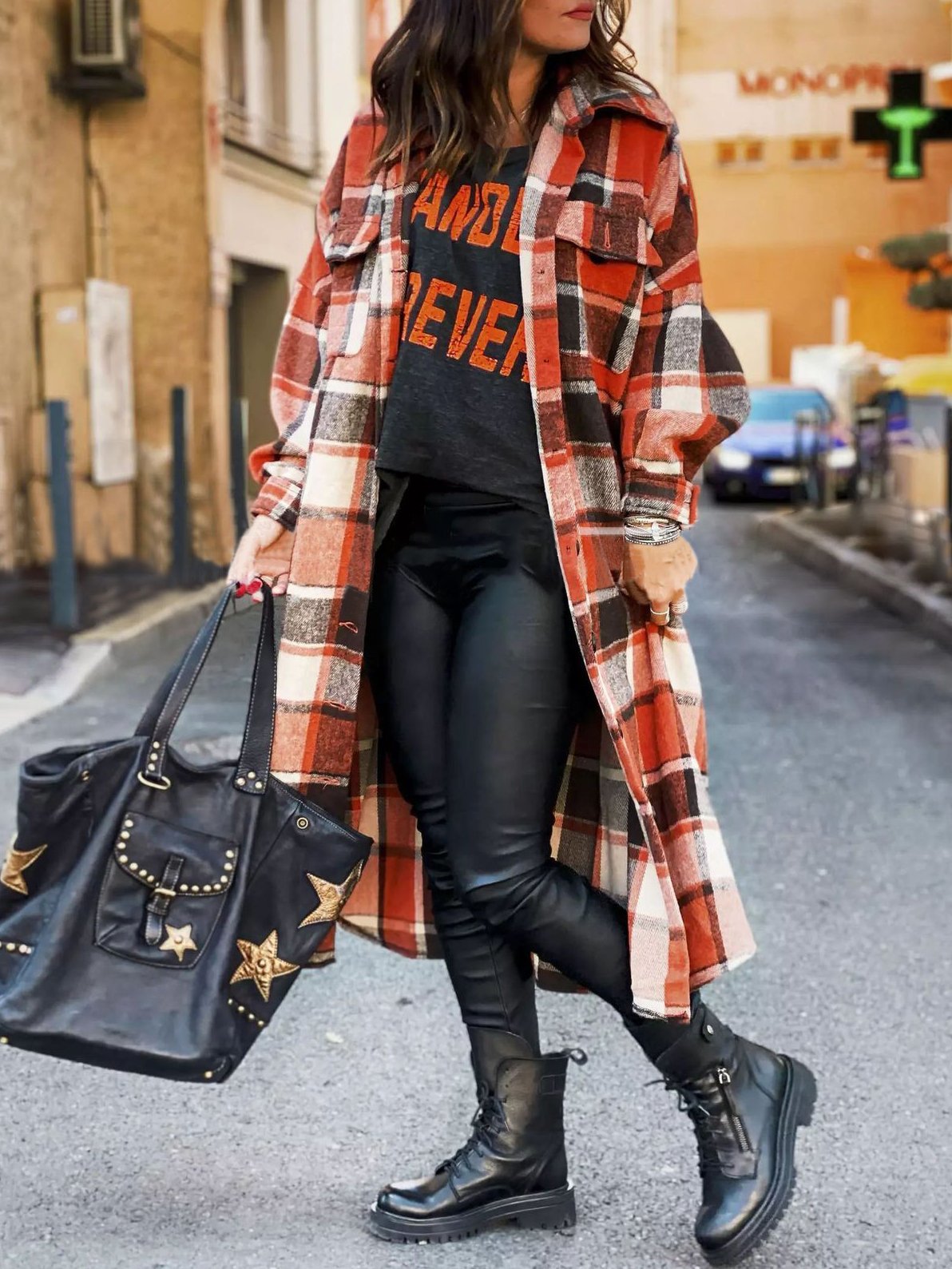 Women's Coats Lapel Plaid Slit Long Woolen Coat - Coats & Jackets - INS | Online Fashion Free Shipping Clothing, Dresses, Tops, Shoes - 16/11/2021 - COA2111161308 - Coats & Jackets