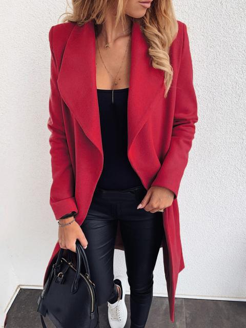 Women's Coats Lapel Slim Fashion Belted Woolen Coats - Coats & Jackets - INS | Online Fashion Free Shipping Clothing, Dresses, Tops, Shoes - 20-30 - 31/08/2021 - COA2109011124