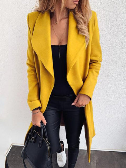 Women's Coats Lapel Slim Fashion Belted Woolen Coats - Coats & Jackets - INS | Online Fashion Free Shipping Clothing, Dresses, Tops, Shoes - 20-30 - 31/08/2021 - COA2109011124