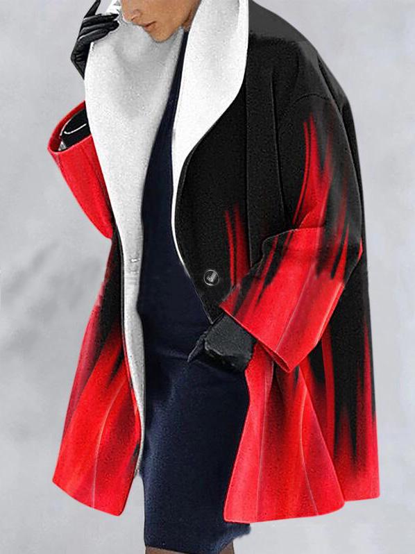 Women's Coats Printed Lapel Long Sleeve Hooded Woolen Coat - Coats & Jackets - Instastyled | Online Fashion Free Shipping Clothing, Dresses, Tops, Shoes - 09/12/2021 - 30-40 - COA2112091352