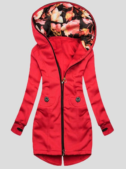 Women's Coats Zip Colorblock Printed Hooded Long Sleeve Jacket - Coats & Jackets - INS | Online Fashion Free Shipping Clothing, Dresses, Tops, Shoes - 27/08/2021 - 30-40 - COA2108271122