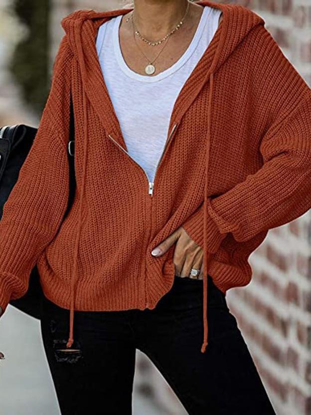 Women's Hoodies Casual Drawstring Zipper Sweater Cardigan Hoodie - Hoodies - INS | Online Fashion Free Shipping Clothing, Dresses, Tops, Shoes - 18/09/2021 - 30-40 - Category_Hoodies