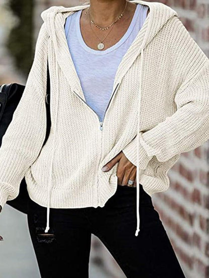 Women's Hoodies Casual Drawstring Zipper Sweater Cardigan Hoodie - LuckyFash™