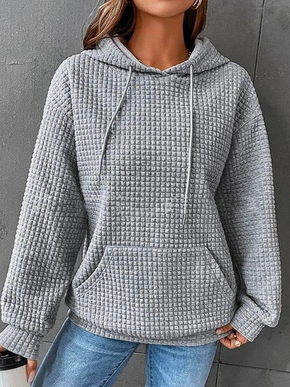 Hoodies - Casual Loose Solid Pullover Hoody - MsDressly