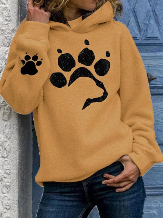 Women's Hoodies Cat Paw Print Long Sleeve Pullover Hoodie - Hoodies - INS | Online Fashion Free Shipping Clothing, Dresses, Tops, Shoes - 10-20 - 21/08/2021 - Category_Hoodies