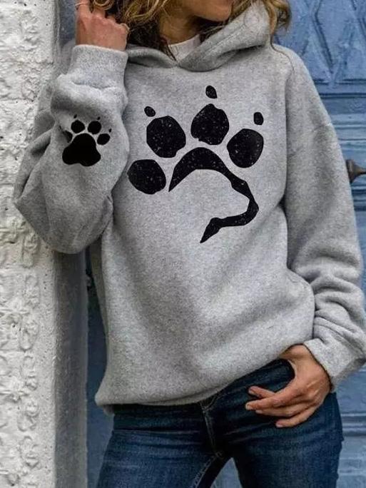 Women's Hoodies Cat Paw Print Long Sleeve Pullover Hoodie - Hoodies - INS | Online Fashion Free Shipping Clothing, Dresses, Tops, Shoes - 10-20 - 21/08/2021 - Category_Hoodies