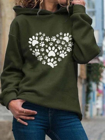 Hoodies - Dogpaw Printed Long Sleeved Hoodie - MsDressly