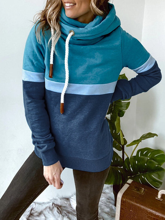 Women's Hoodies Solid Stitching Casual High Neck Hoodie - Hoodies - INS | Online Fashion Free Shipping Clothing, Dresses, Tops, Shoes - 180/09/2021 - 20-30 - Category_Hoodies