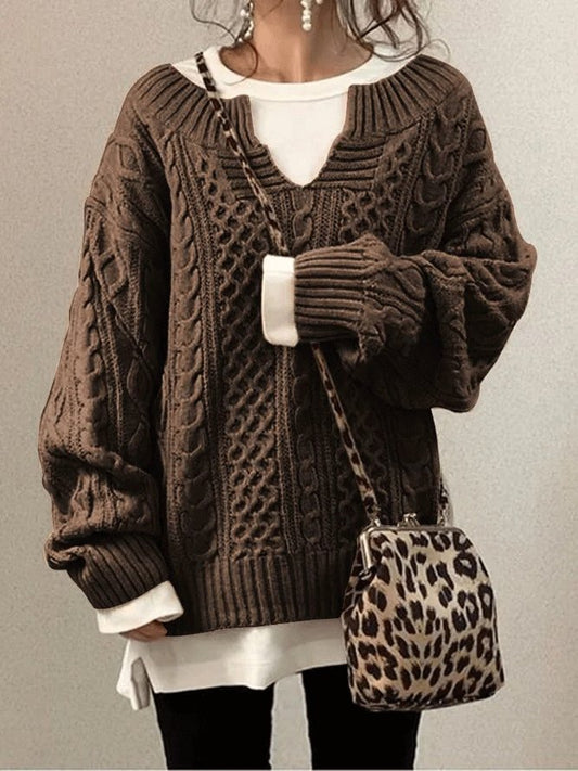 Women's Sweaters Hemp Pattern Casual Knitted Sweater - Cardigans & Sweaters - INS | Online Fashion Free Shipping Clothing, Dresses, Tops, Shoes - 28/09/2021 - 30-40 - Cardigans & Sweaters