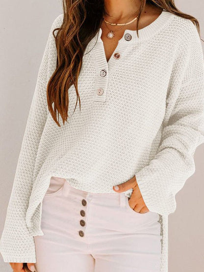 Women's Sweaters Loose Solid Button Long Sleeve Sweater - Sweaters - Instastyled | Online Fashion Free Shipping Clothing, Dresses, Tops, Shoes - 30-40 - 31/08/2022 - cardigans-sweaters