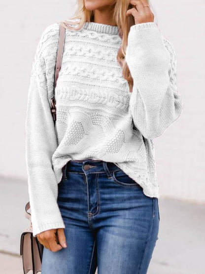 Women's Sweaters Round Neck Pullover Twist Long Sleeve Sweater - Cardigans & Sweaters - INS | Online Fashion Free Shipping Clothing, Dresses, Tops, Shoes - 17/11/2021 - 30-40 - Cardigans & Sweaters