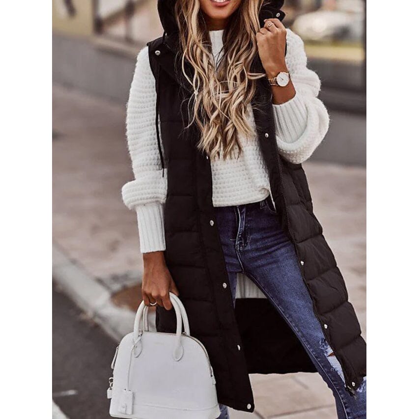 Women's Winter Jacket Vest Long Coat Regular Fit White __stock:200 Jackets & Coats refund_fee:1200